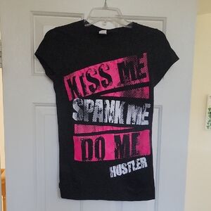 Hustler Hollywood Black and Pink Short Sleeve Tee